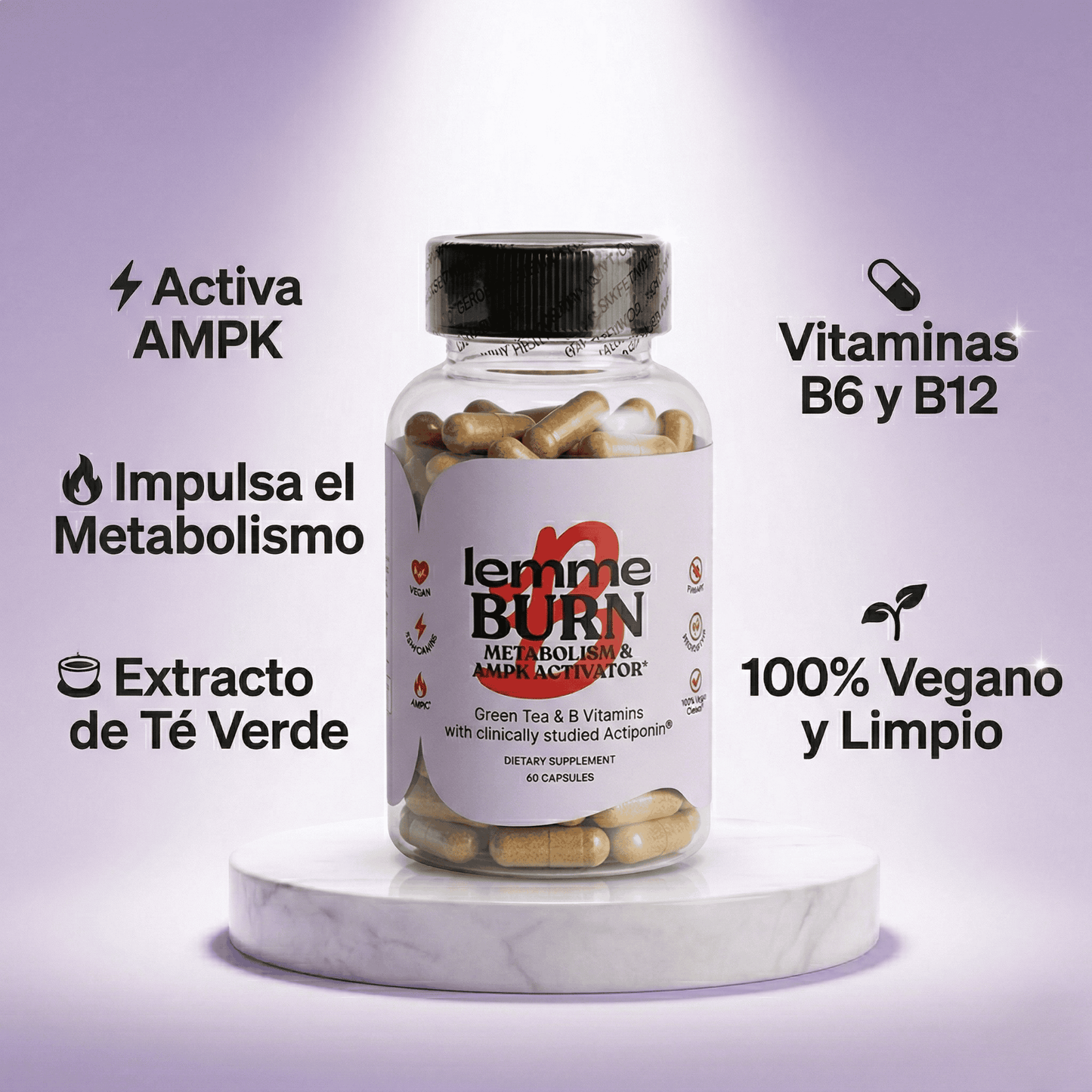 MetaFire, Quemador de Grasa con Activador AMPK, Té Verde y Vitaminas B6 & B12