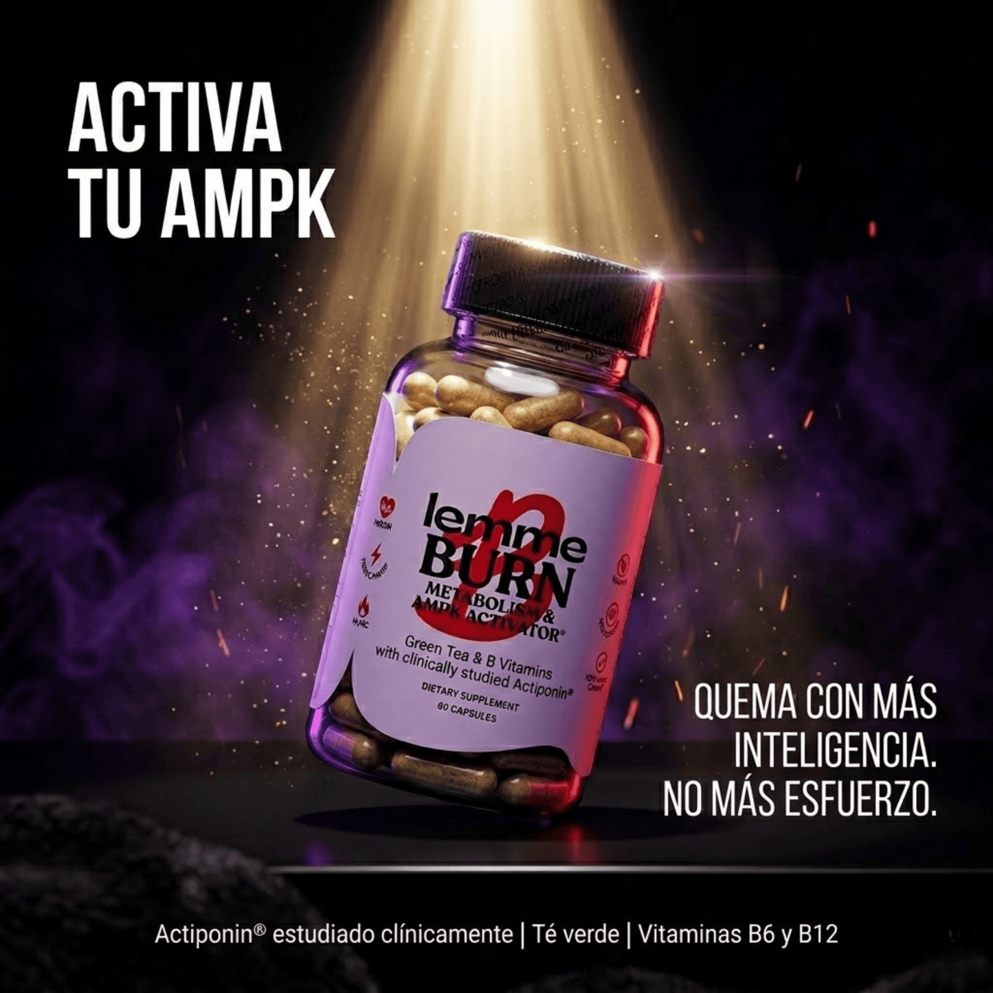 MetaFire, Quemador de Grasa con Activador AMPK, Té Verde y Vitaminas B6 & B12