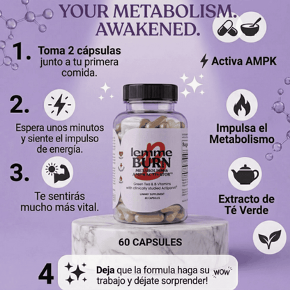 MetaFire, Quemador de Grasa con Activador AMPK, Té Verde y Vitaminas B6 & B12